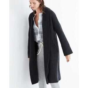 Madewell Rivington Sweater Coat Open Cardigan Oversized Heather Charcoal XS